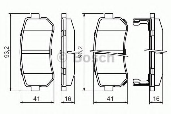0986494140 Bosch Okładziny (klocki) do hamulców tarczowych tylne