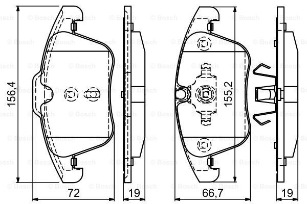 Do koszyka 0986494169 Bosch Klocki hamulcowe przednie tarczowe
