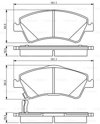 Klocki hamulcowe przednie tarczowe 0986494187 Bosch