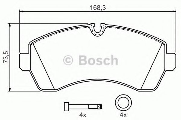 Do koszyka 0986494194 Bosch Klocki hamulcowe przednie tarczowe