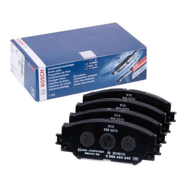 Do koszyka 0986494240 Bosch Klocki hamulcowe przednie tarczowe
