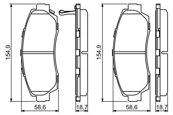 Do koszyka 0986494308 Bosch Klocki hamulcowe przednie tarczowe