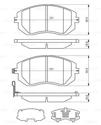 Do koszyka 0986494315 Bosch Klocki hamulcowe przednie tarczowe