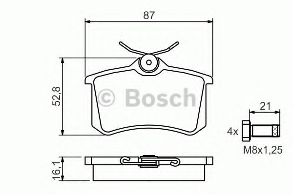 Do koszyka 0986494399 Bosch Okładziny (klocki) do hamulców tarczowych tylne