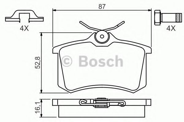 Do koszyka 0986494621 Bosch Okładziny (klocki) do hamulców tarczowych tylne