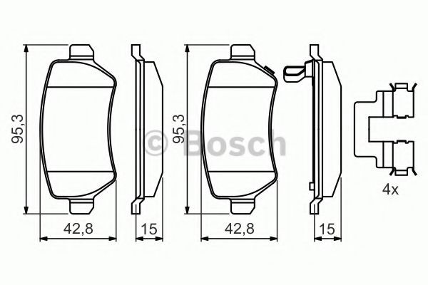 Okładziny (klocki) do hamulców tarczowych tylne 0986494654 Bosch