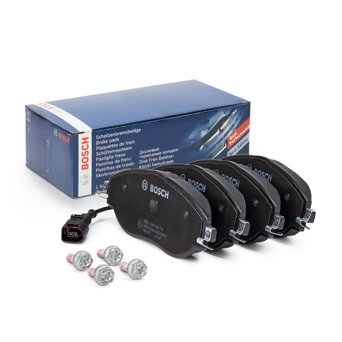 Do koszyka 0986494704 Bosch Klocki hamulcowe przednie tarczowe