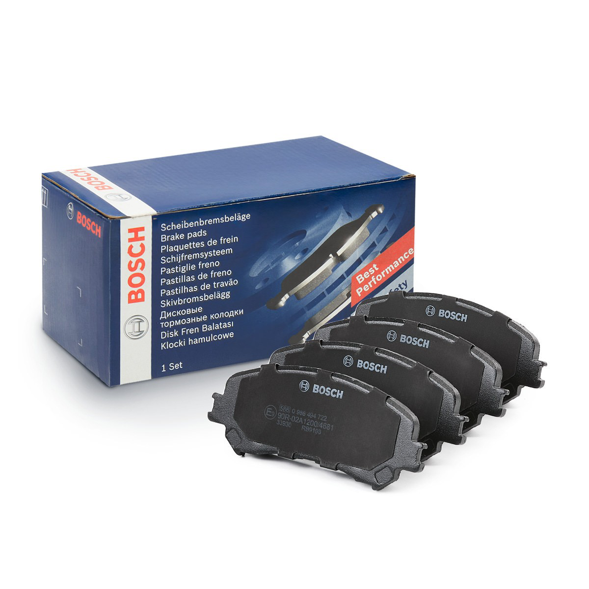 0986494722 Bosch Klocki hamulcowe przednie tarczowe
