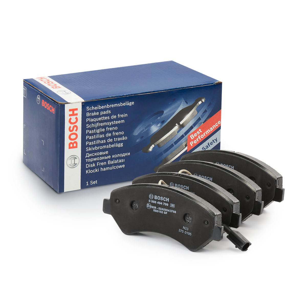 0986494799 Bosch Klocki hamulcowe przednie tarczowe