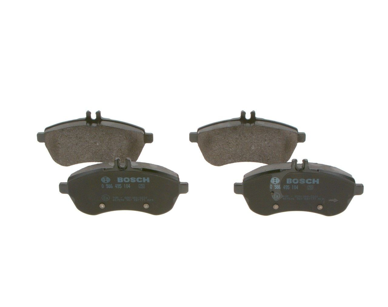 Do koszyka 0986495104 Bosch Klocki hamulcowe przednie tarczowe