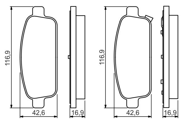 0986495259 Bosch Okładziny (klocki) do hamulców tarczowych tylne