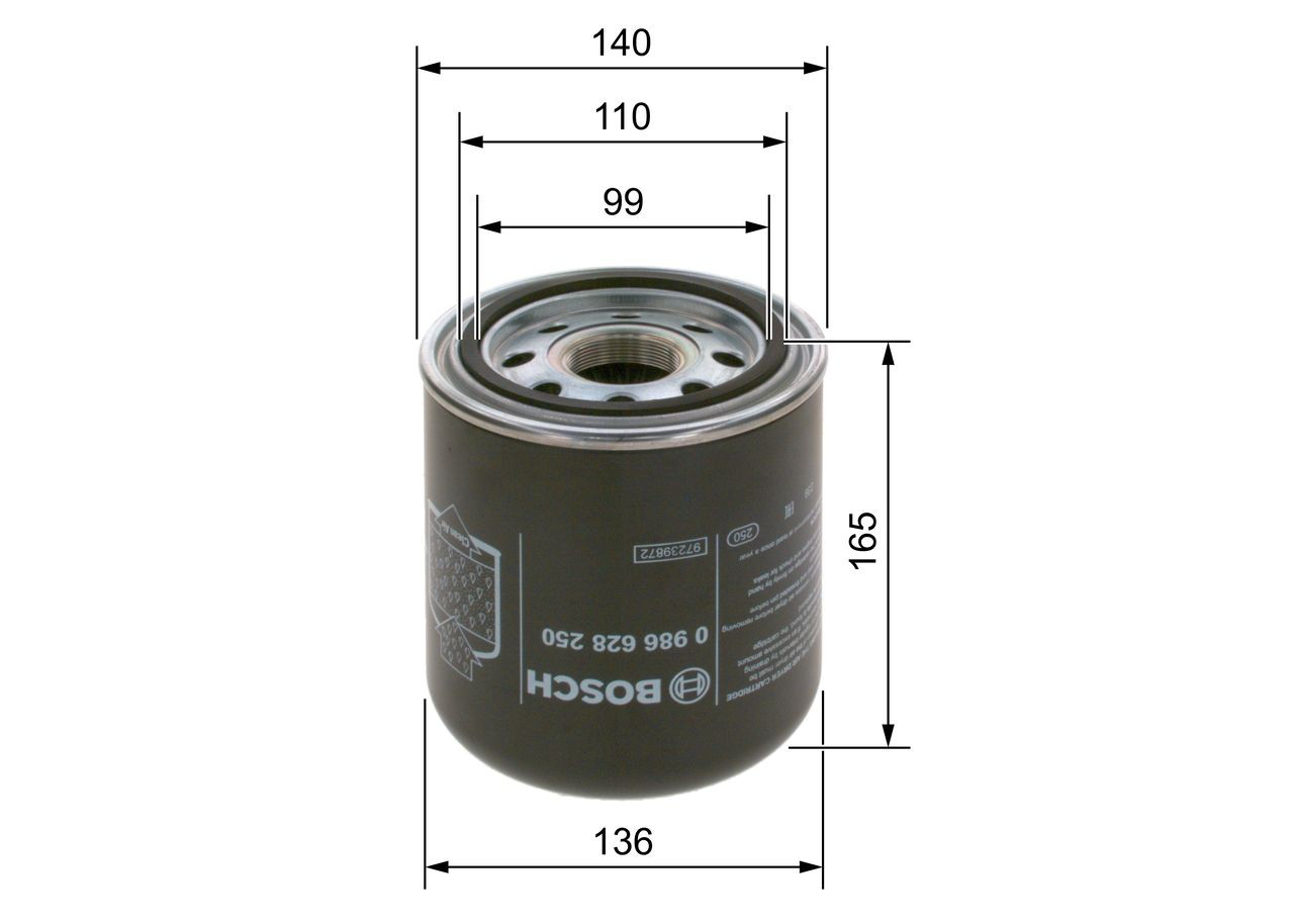 Filtr osuszacza powietrza (separatora oleju/wilgoci) (TRUCK) 0986628250 Bosch