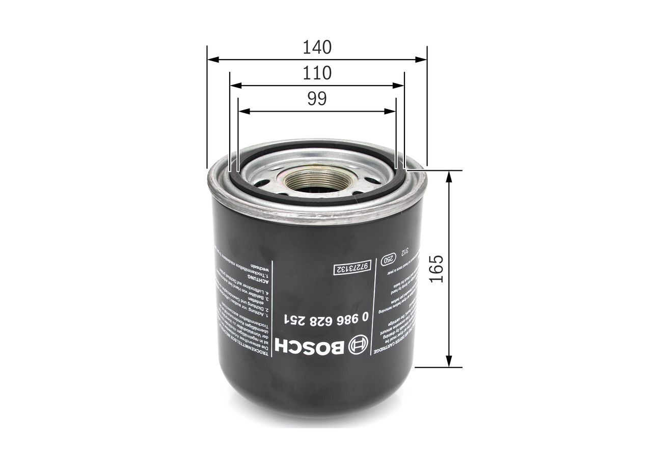 Filtr osuszacza powietrza (separatora oleju/wilgoci) (TRUCK) Bosch 0986628251 cena, od 60,96 USD