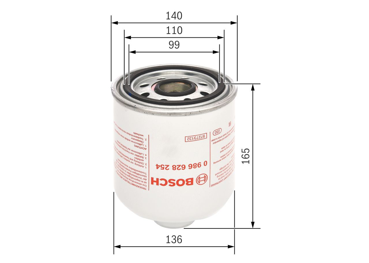 Filtr osuszacza powietrza (separatora oleju/wilgoci) (TRUCK) 0986628254 Bosch