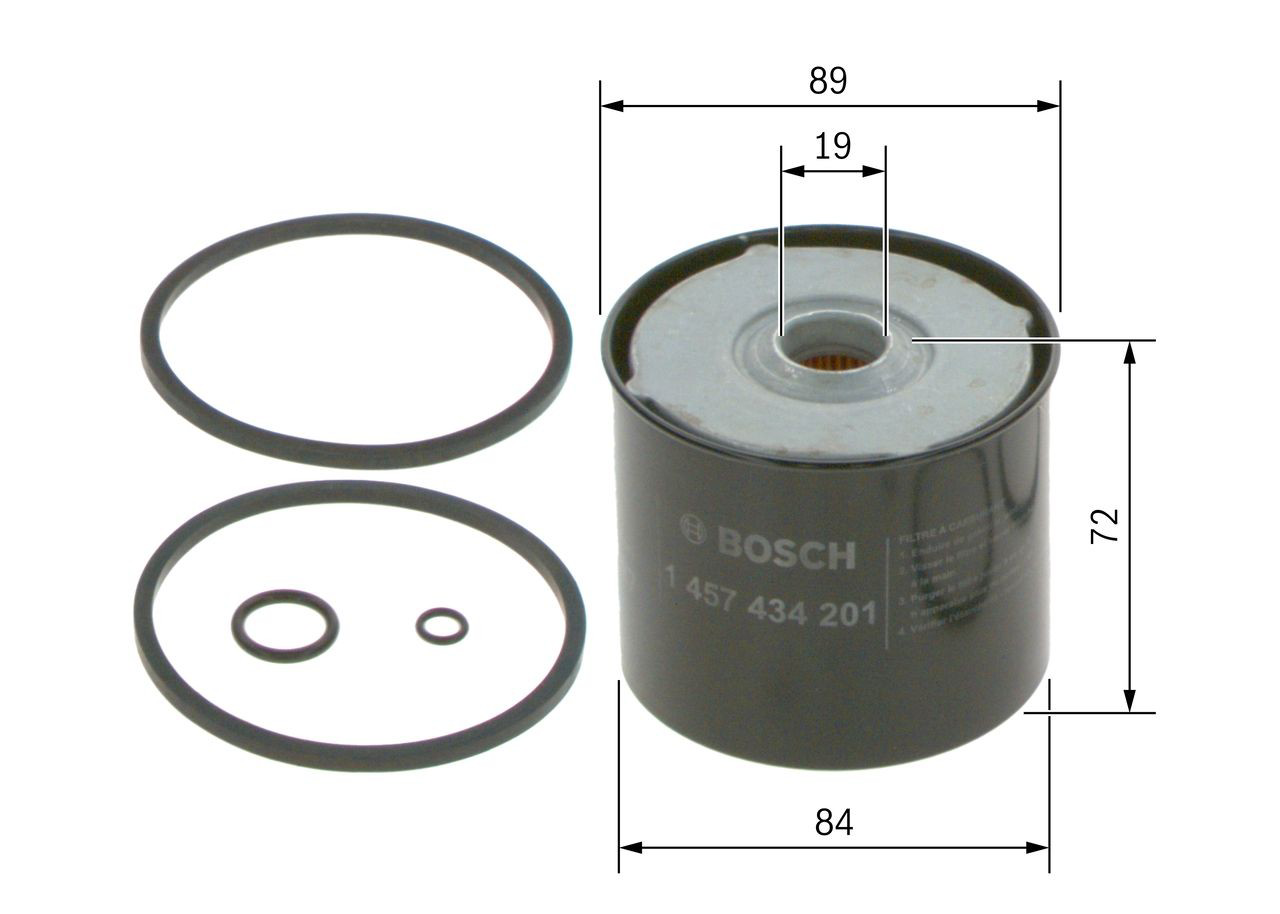 Do koszyka 1457434201 Bosch Filtr paliwa