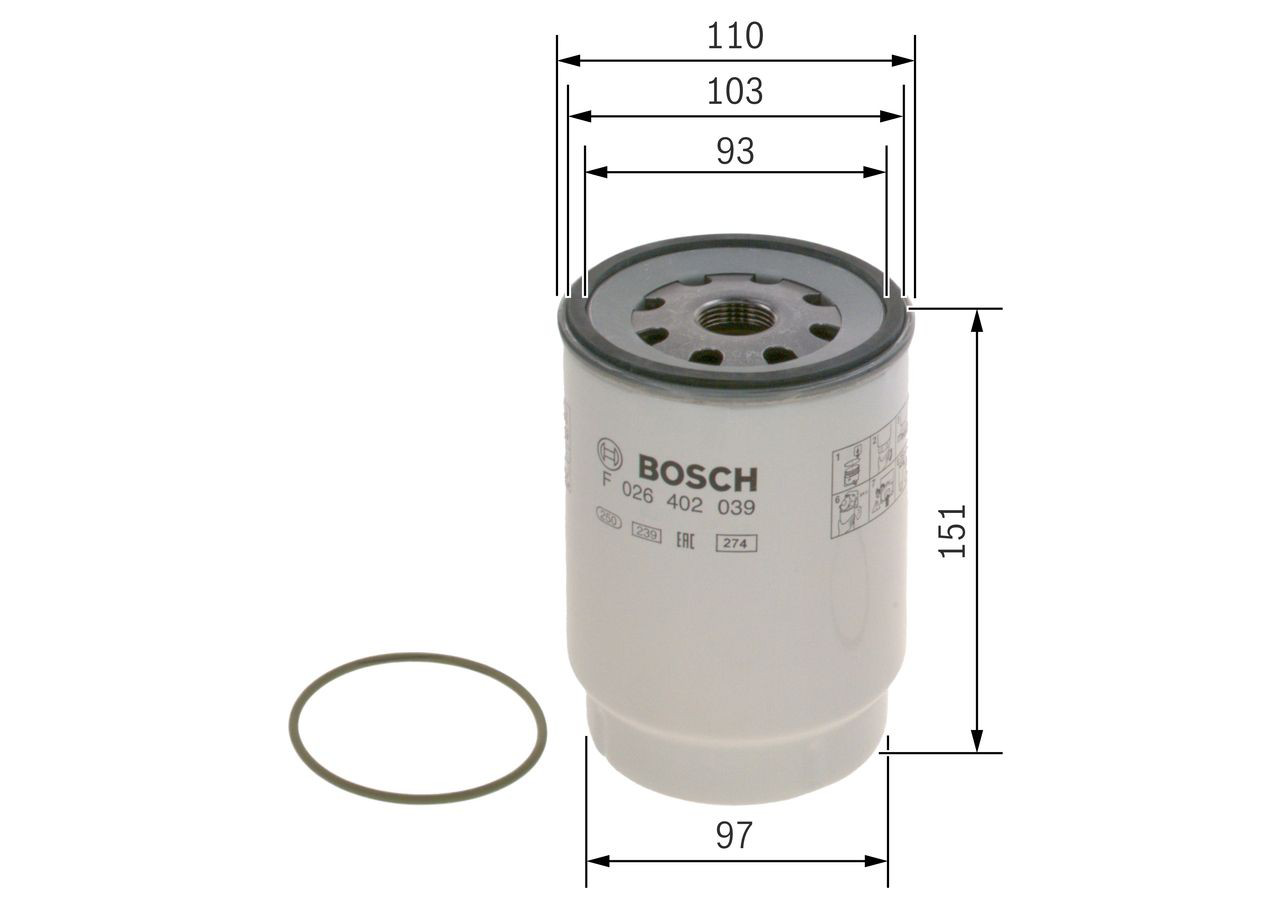 Filtr paliwa F026402039 Bosch