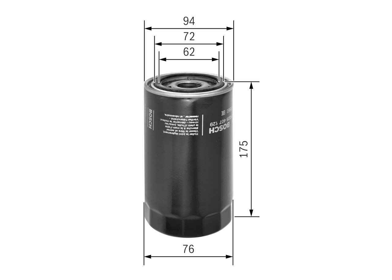 Do koszyka F026407129 Bosch Filtr oleju