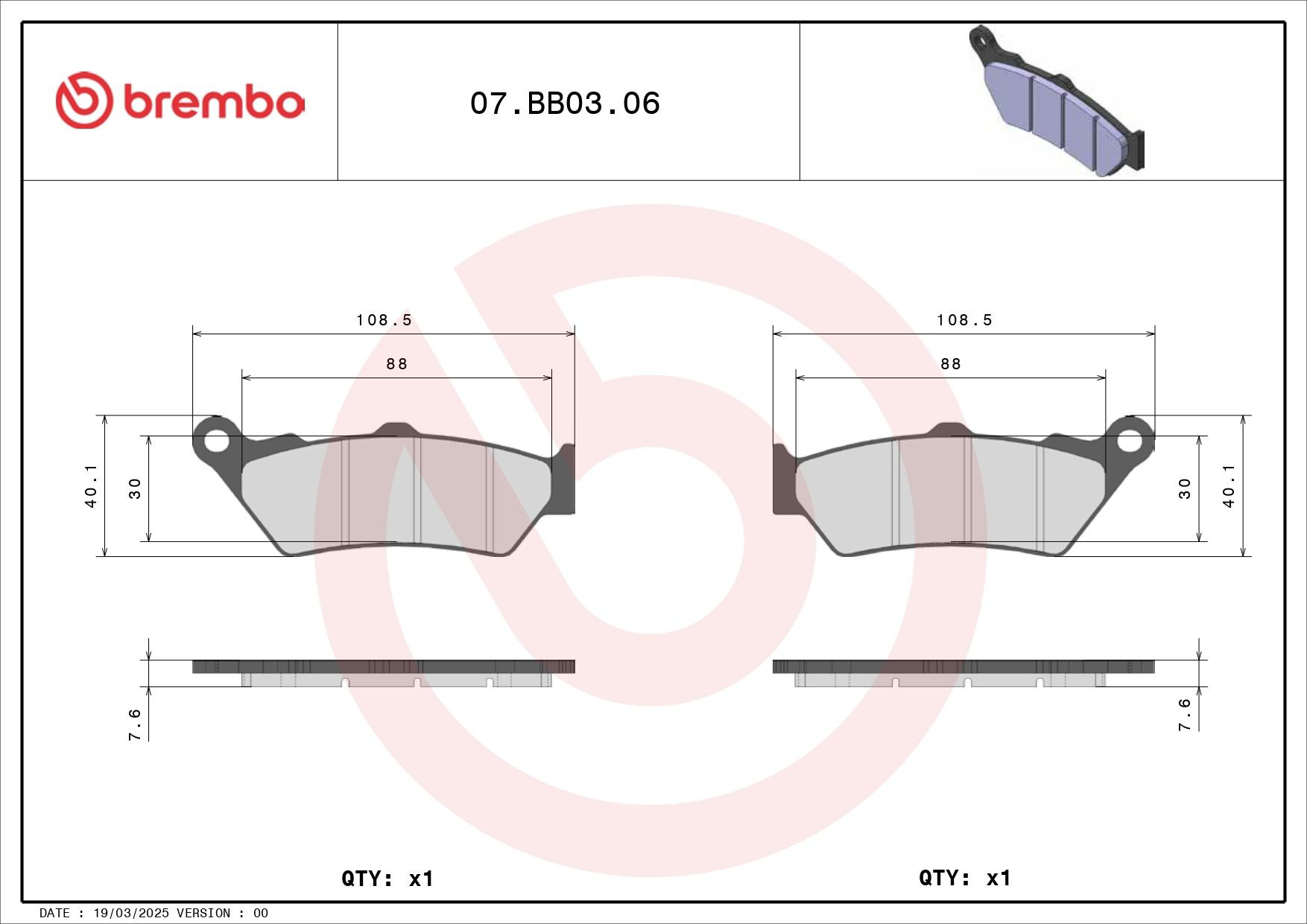 Do koszyka 07BB0306 Brembo 