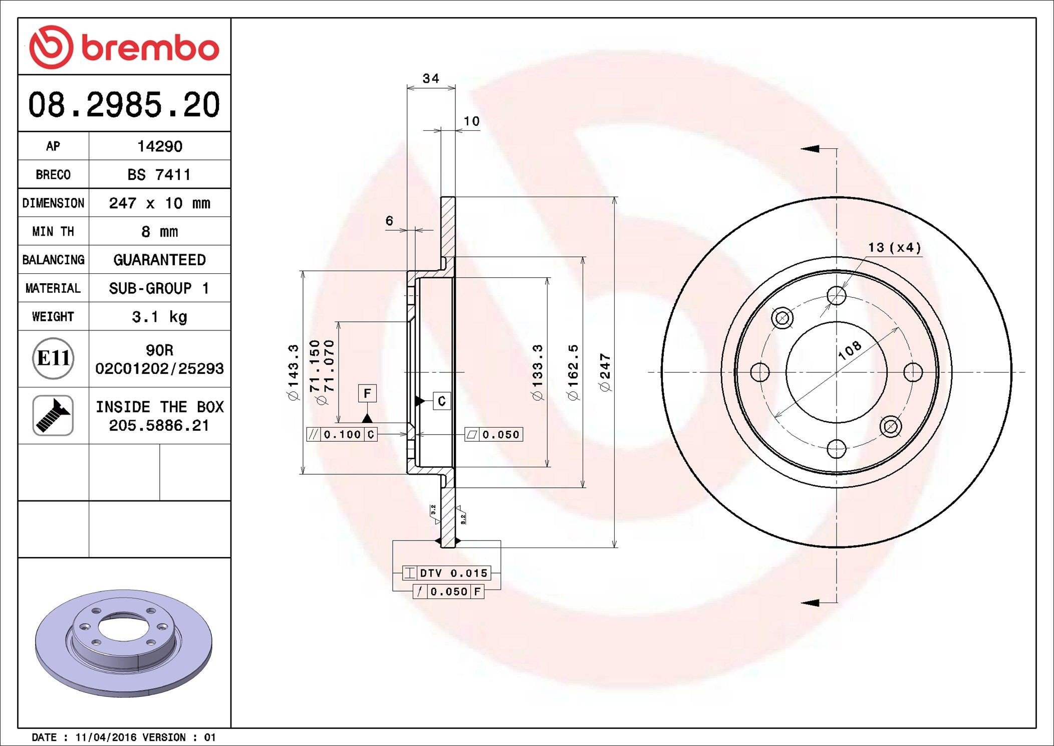 Tarcza hamulcowa tylna Peugeot 405 I sedana (15B) (1987 - 1992) cena, od 29,76 USD