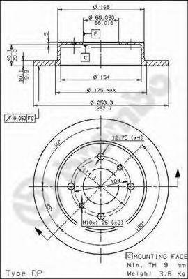Tarcza hamulcowa tylna Brembo 08544311