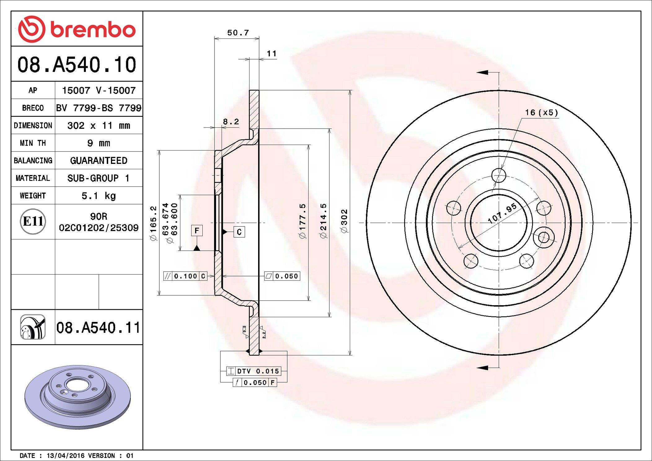 Tarcza hamulcowa tylna Brembo 08A54010 cena, od 43,14 USD