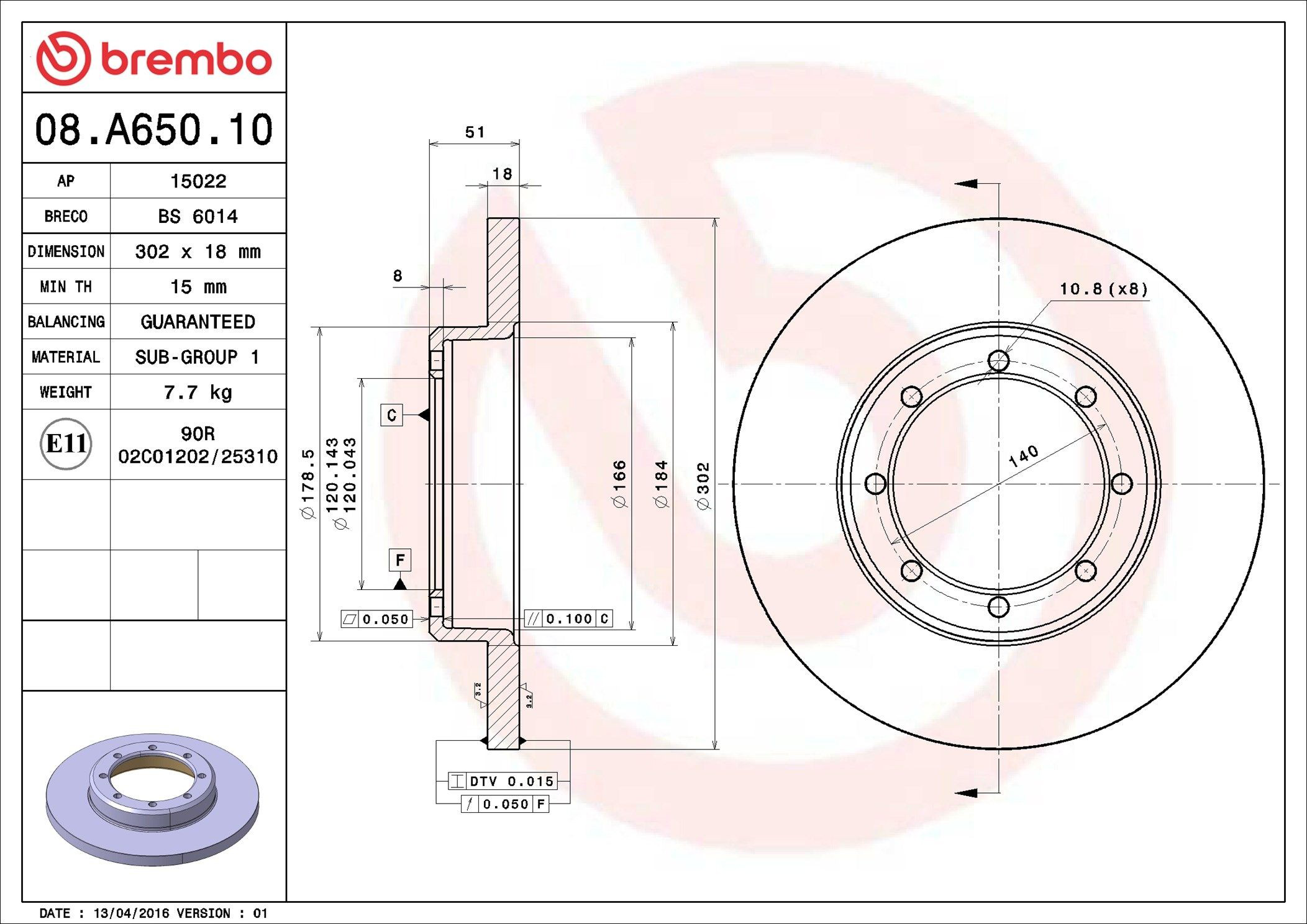 Tarcza hamulcowa tylna Brembo 08A65010 cena, od 58,96 USD