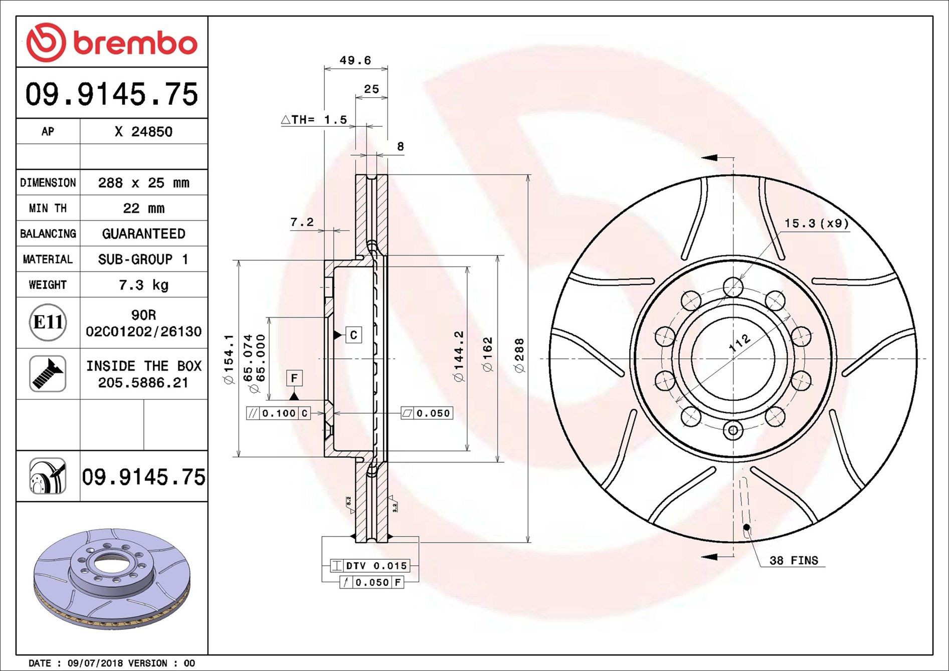 Do koszyka 09914575 Brembo Zestaw naprawczy hamulców przednich