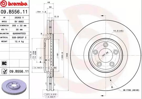 Tarcza hamulcowa przednia Brembo 09B55611