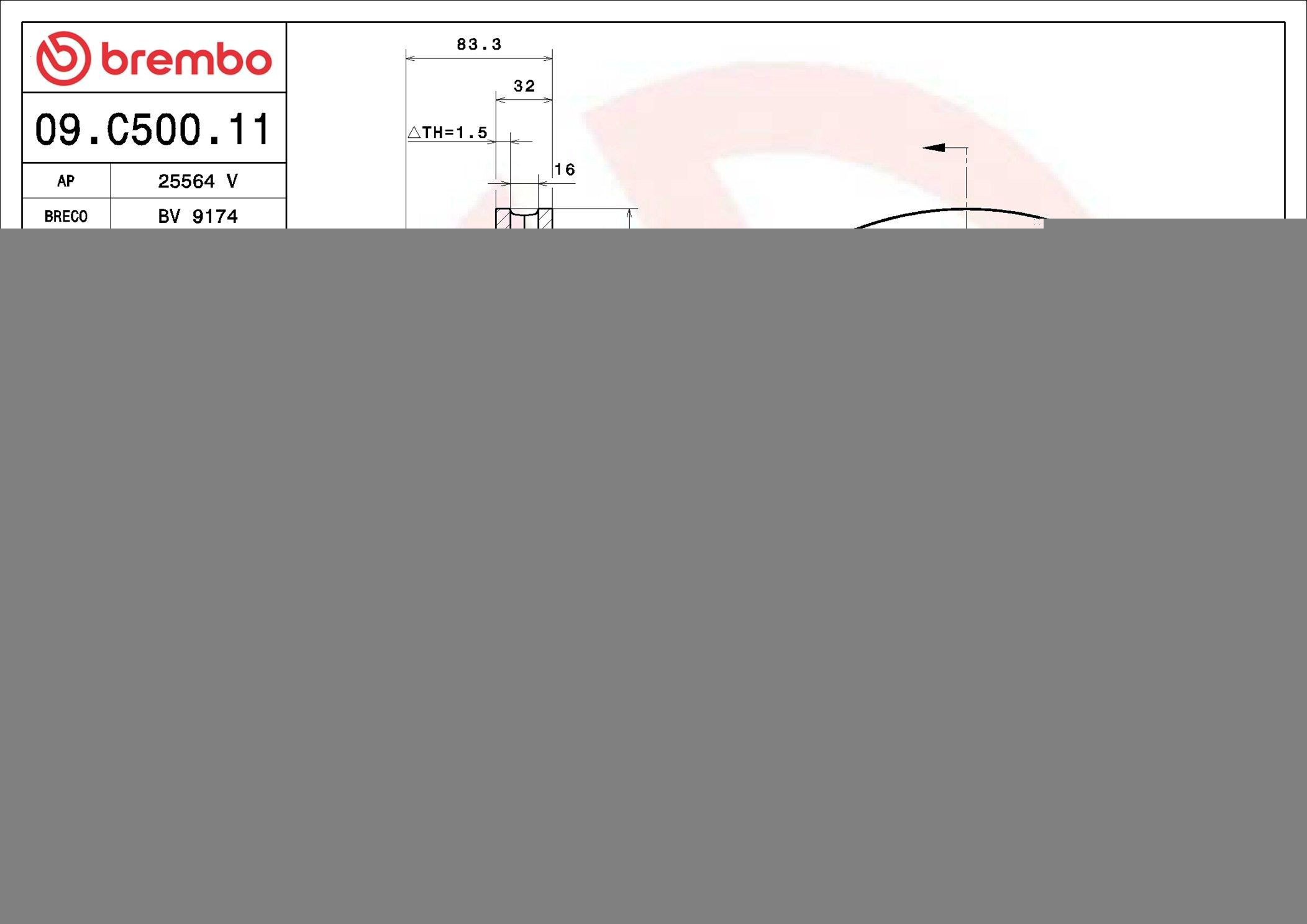Do koszyka 09C50011 Brembo Tarcza hamulcowa przednia