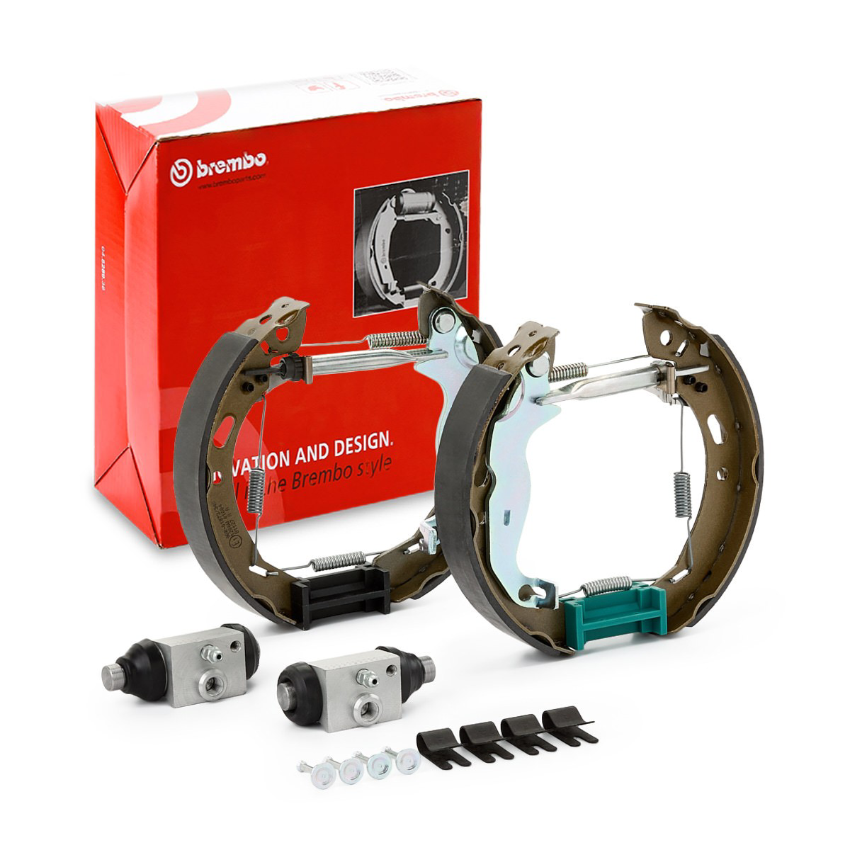 Klocki hamulcowe tylne bębnowe, kompletne z cylindrami, zestaw Brembo K24072 cena, od 119,13 USD