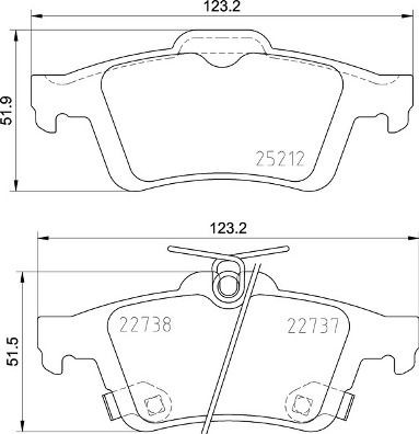 P24216 Brembo Okładziny (klocki) do hamulców tarczowych tylne