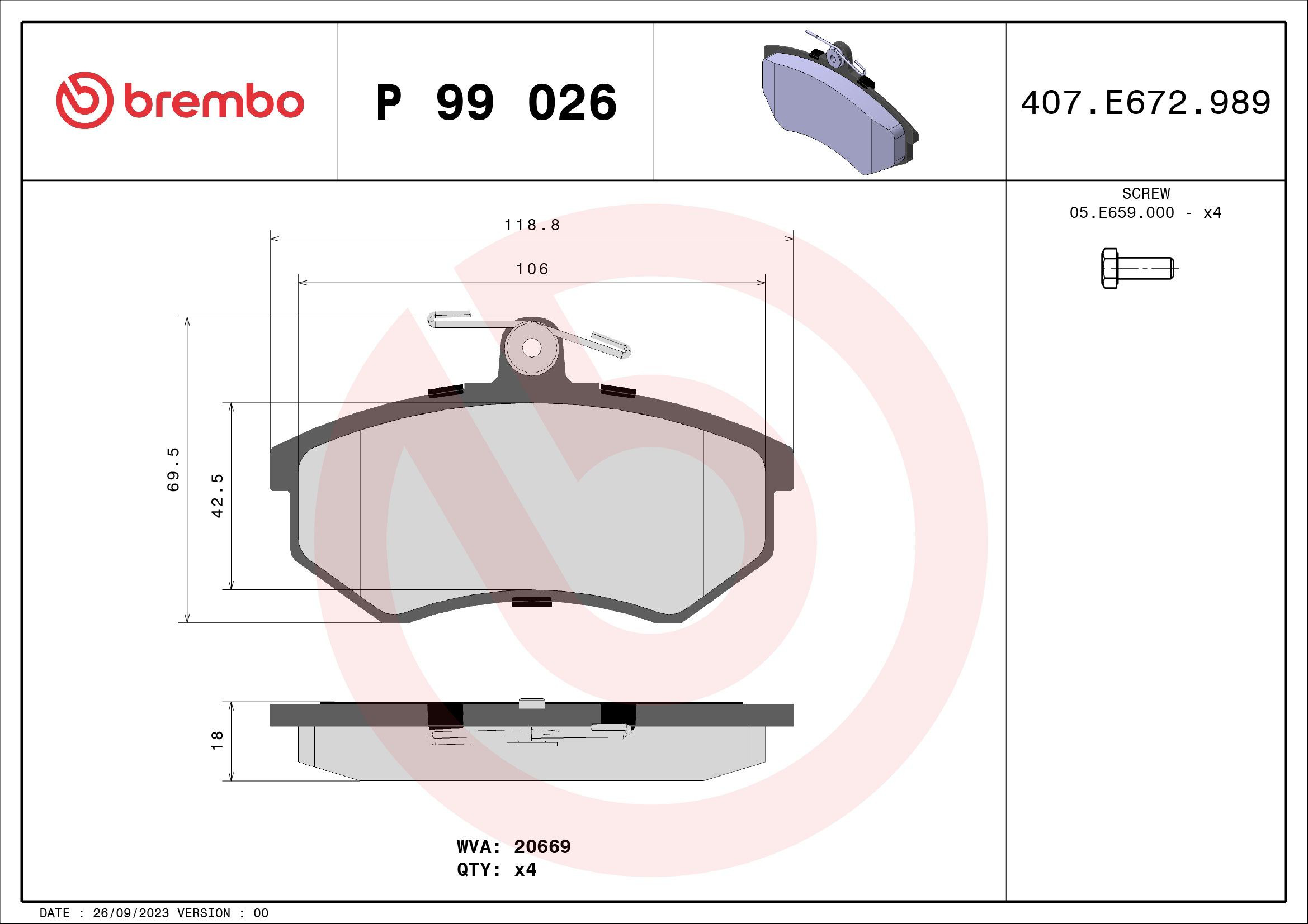 Klocki hamulcowe przednie tarczowe 5810144000S Hyundai/Kia