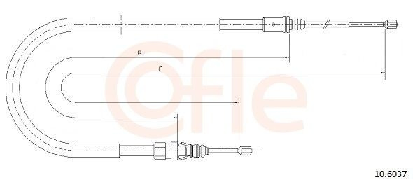Linka hamulca ręcznego tylna prawa/lewa HK2512 SNR