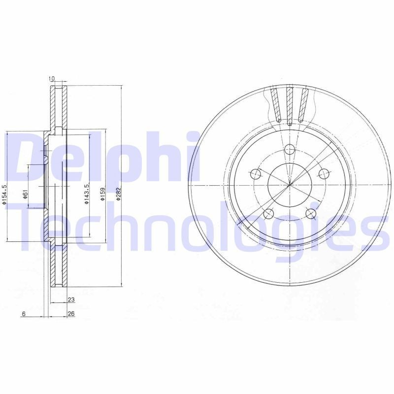 BG4000 Delphi Tarcza hamulcowa przednia