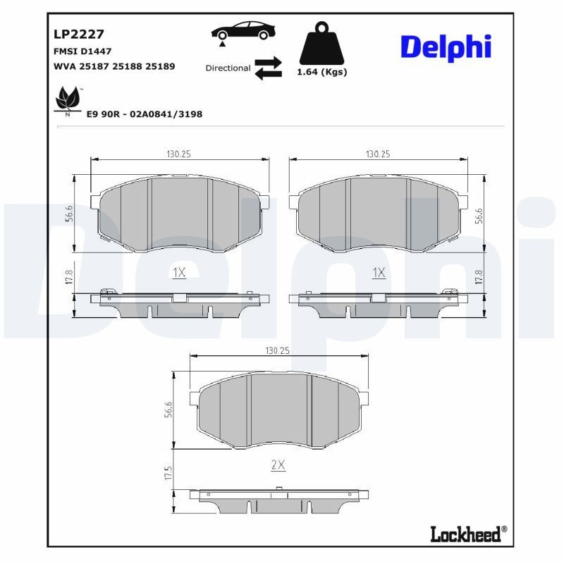 Do koszyka LP2227 Delphi Klocki hamulcowe przednie tarczowe