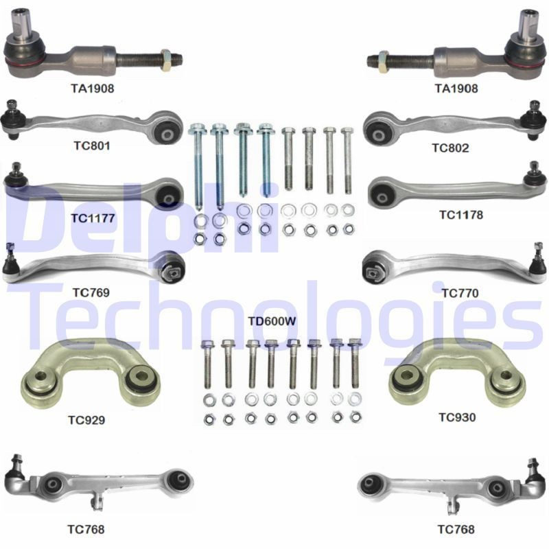 Zestaw wahaczy zawieszenia przedniego TC1400KIT Delphi