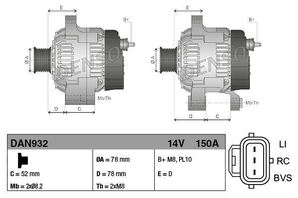 Do koszyka DAN932 Denso Alternator