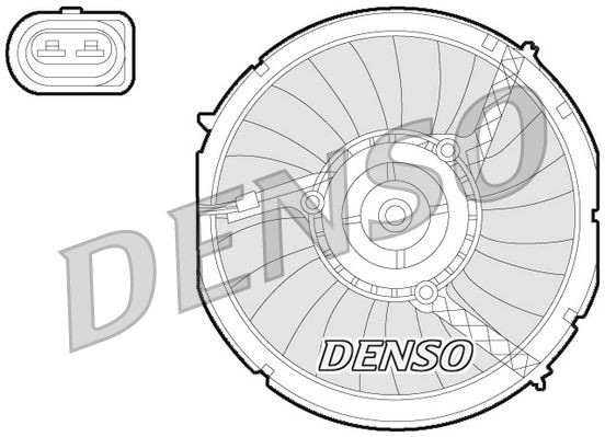 DER02003 Denso Wentylator elektryczny klimatyzacji kompletny (silnik+wirnik)
