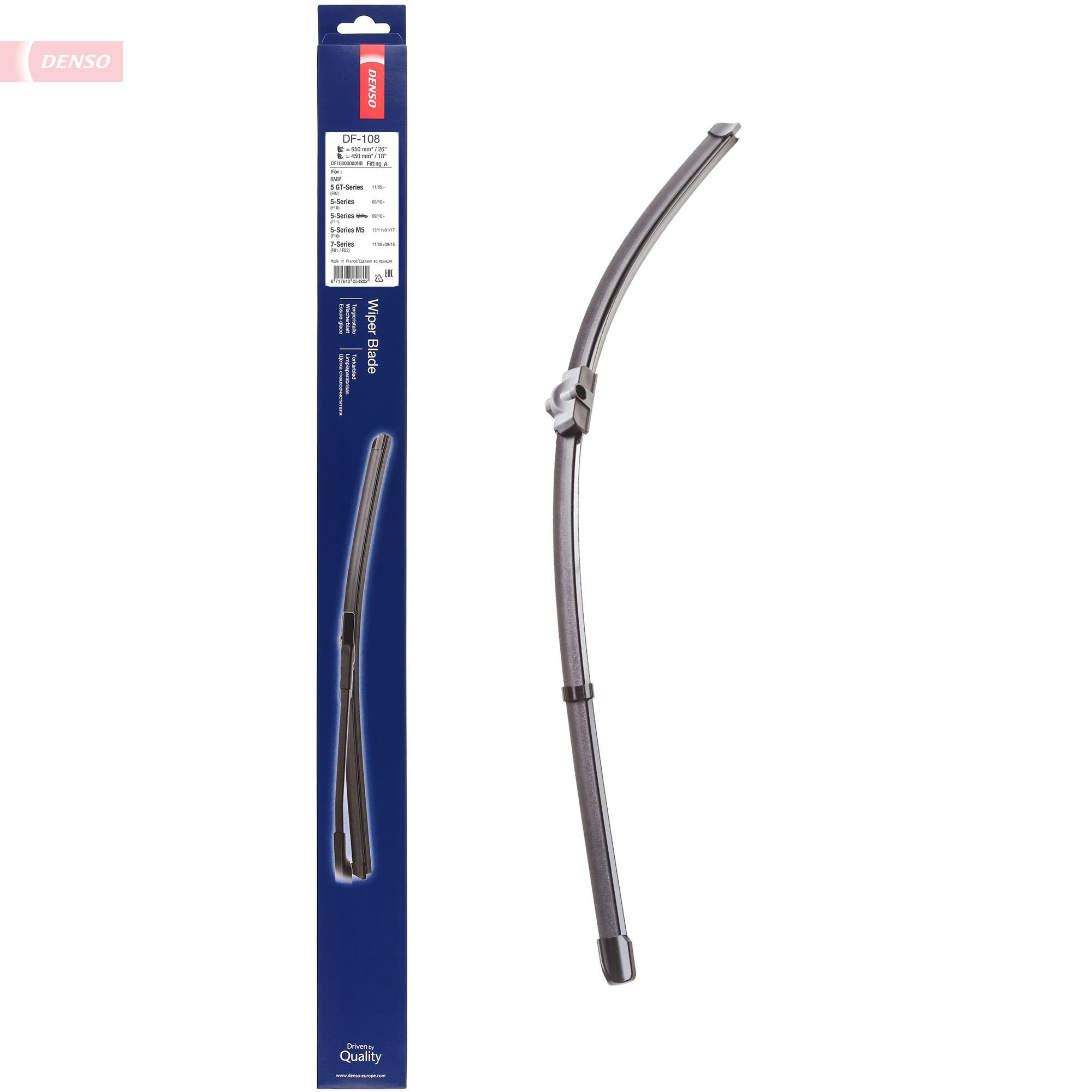 Do koszyka DF108 Denso Pióro wycieraczki szyby przedniej, zestaw (2 szt.)