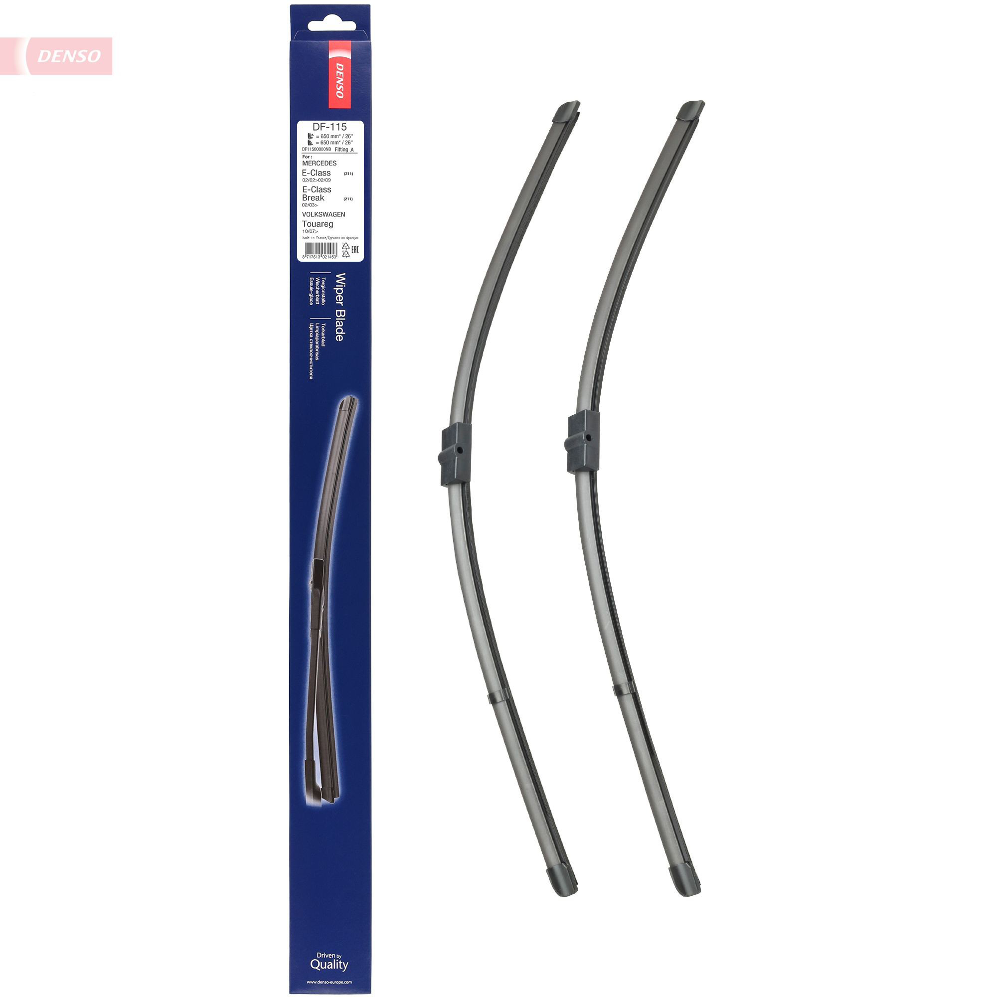 Do koszyka DF115 Denso Pióro wycieraczki szyby przedniej, zestaw (2 szt.)