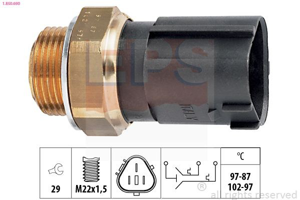 Czujnik temperatury płynu chłodzącego (włączenia wentylatora chłodnicy) Volkswagen Polo V hatchback (6R1, 6C1) (2009 - 2022) cena, od 15,21 USD