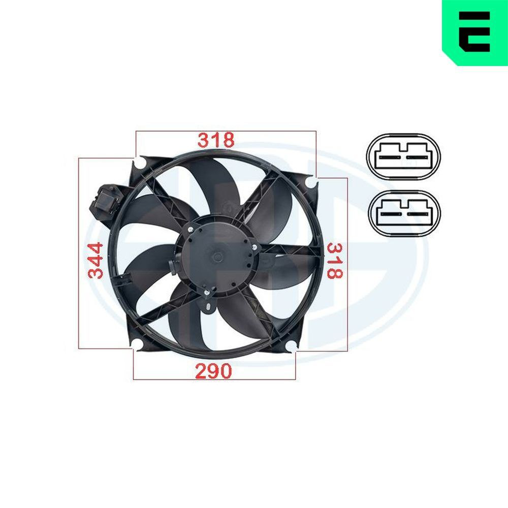 Do koszyka 352084 ERA Wentylator elektryczny układu chłodzenia kompletny (silnik+wirnik)