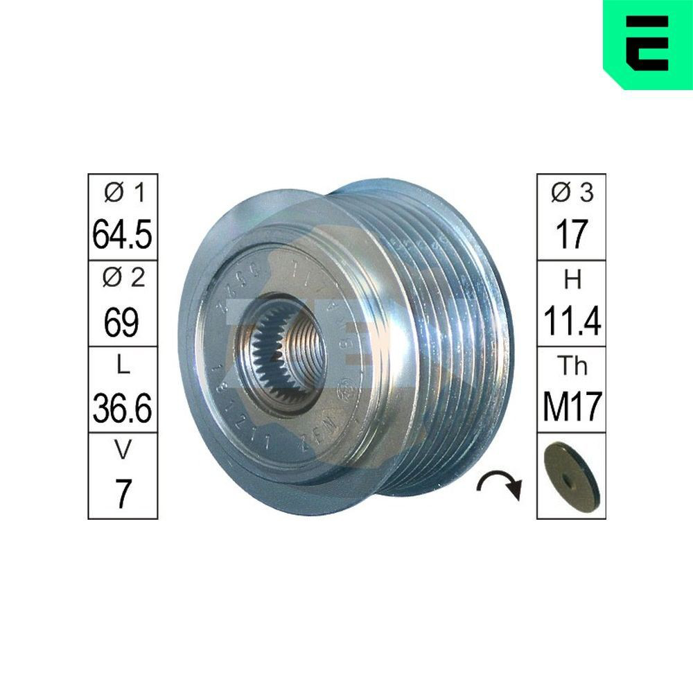 Koło pasowe alternatora ERA ZN5522