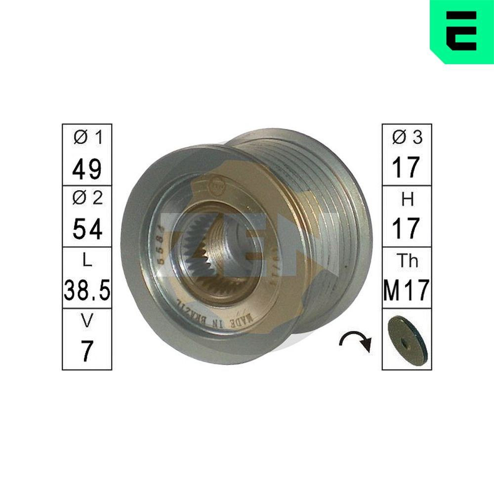 Koło pasowe alternatora ZN5584 ERA