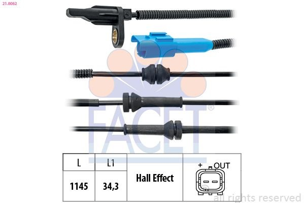 Czujnik ABS przedni Citroen C3 I hatchback (FC) (2002 - 2009) cena, od 26,41 USD