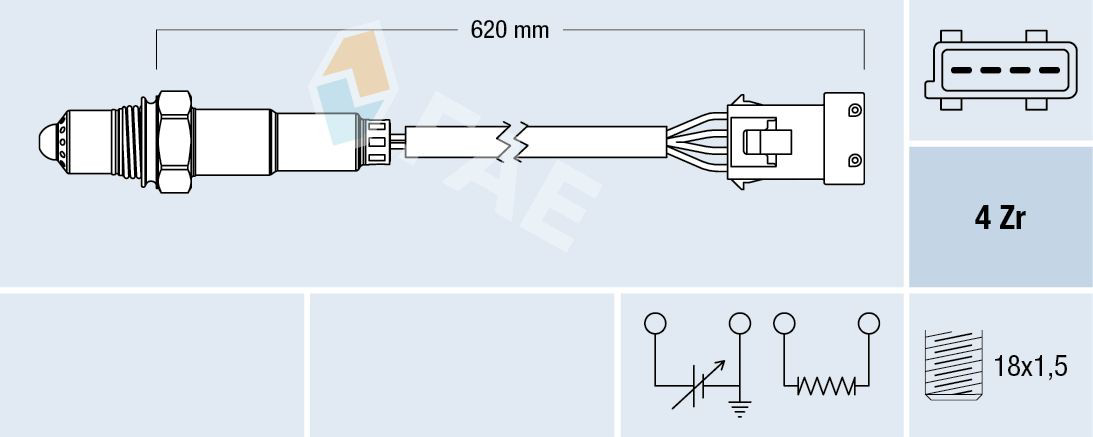 77164 FAE Sonda lambda czujnik tlenu po katalizatorze