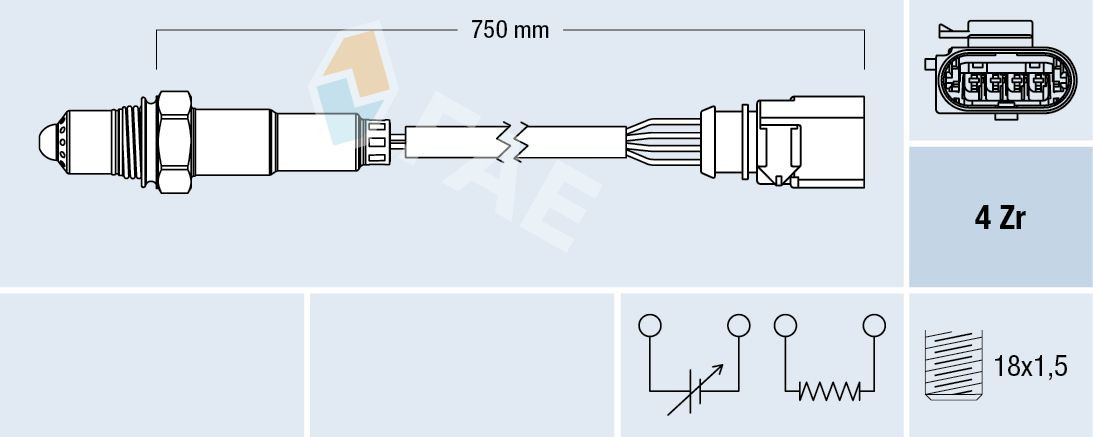 77399 FAE Sonda lambda czujnik tlenu przed katalizatorem