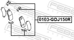 Zestaw sprężyn do mocowania tylnych klocków tarczowych Febest 0103GDJ150R cena, od 8,84 USD