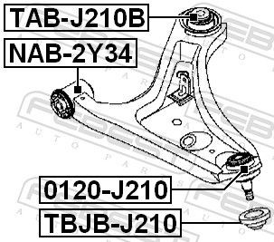 Sworzeń wahacza dolny do Daihatsu Terios II J2