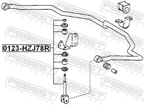 Do koszyka Łącznik stabilizatora tylnego Toyota Land Cruiser 100 J10